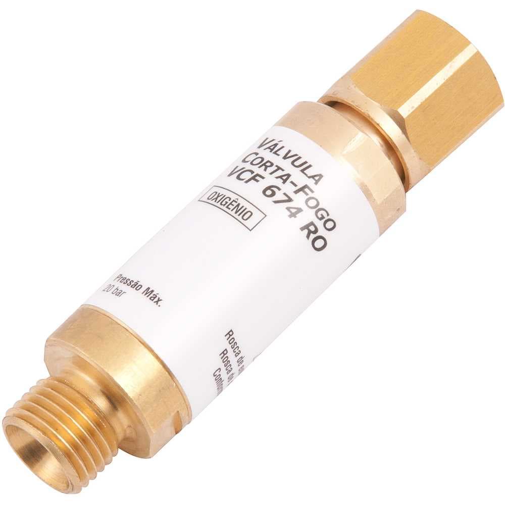 Válvula Seca Corta-Chama Para Regulador, Oxigênio, Vcf 674 Ro Vonder