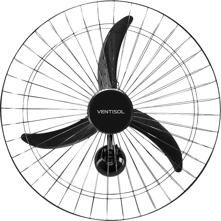 Ventilador De Parede, Oscilante, 60 Cm, 127 V~ / 220 V~, Preto, 543 Ventisol