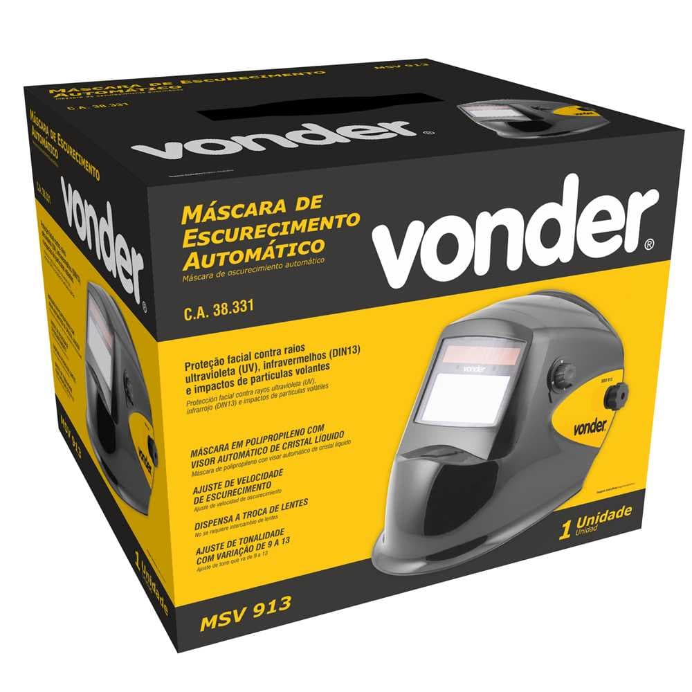 Máscara Para Solda, Com Escurecimento Automático, Tonalidade 9 A 13, Msv 913, Vonder, foto 2