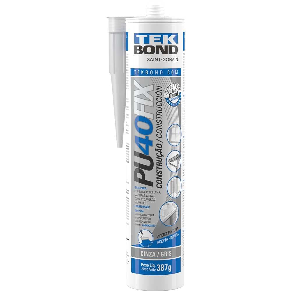 Selante De Poliuretano Pu 40 Fix, Cinza, 387 G, Tekbond