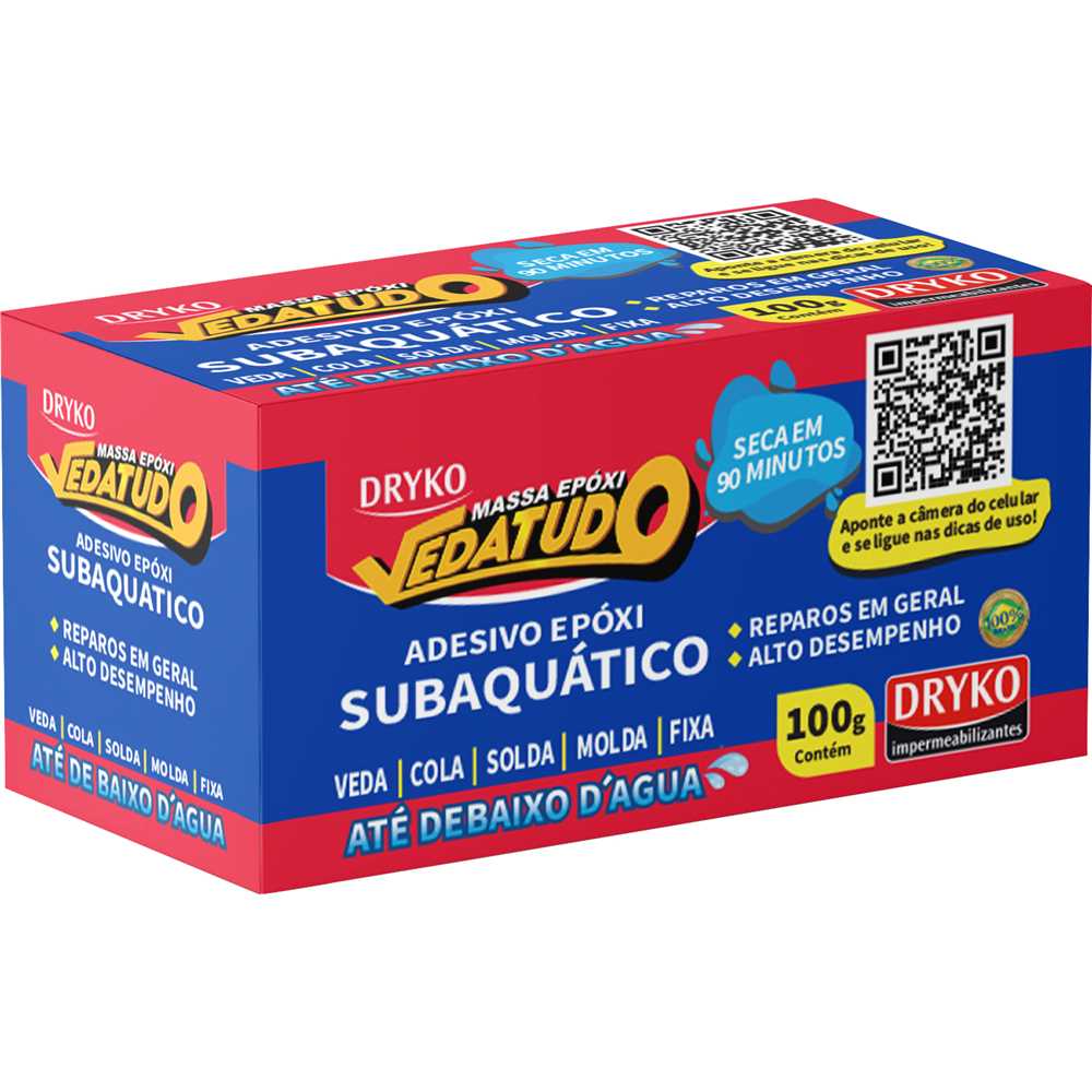 Massa Epóxi Bicomponente 100 G Vedatudo Dryko
