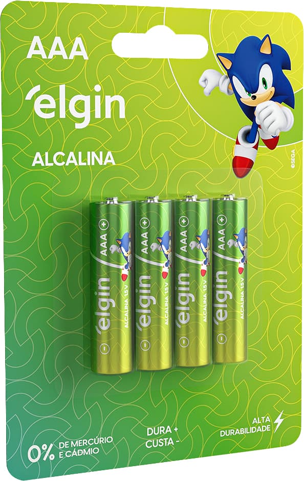 Pilha Alcalina Palito (Aaa) 1,5V, 4 Peças, Ele000000082155 Elgin