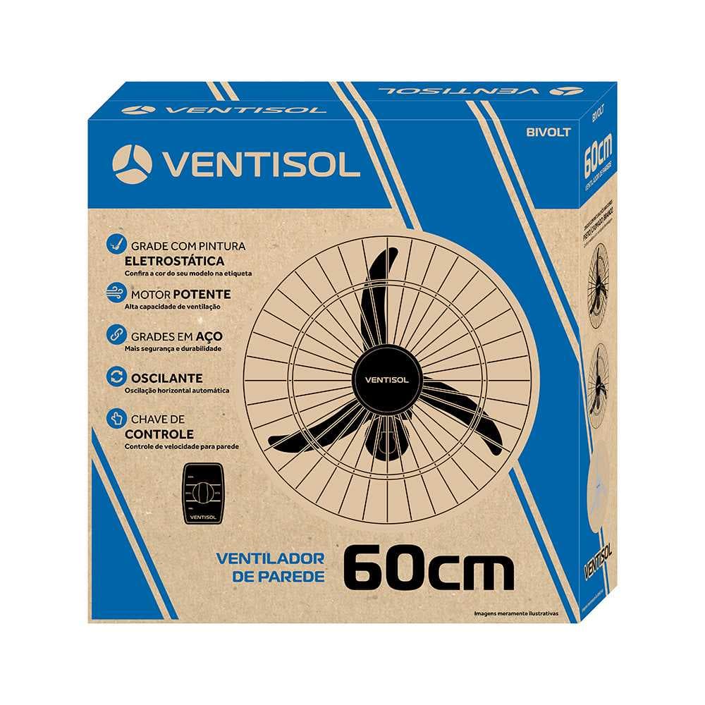 Ventilador De Parede, Oscilante, 60 Cm, 127 V~ / 220 V~, Preto, 543 Ventisol, foto 3