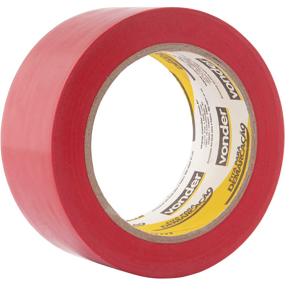Fita adesiva para demarcação, 48 mm x 30 m vermelha VONDER, foto 1 de 2