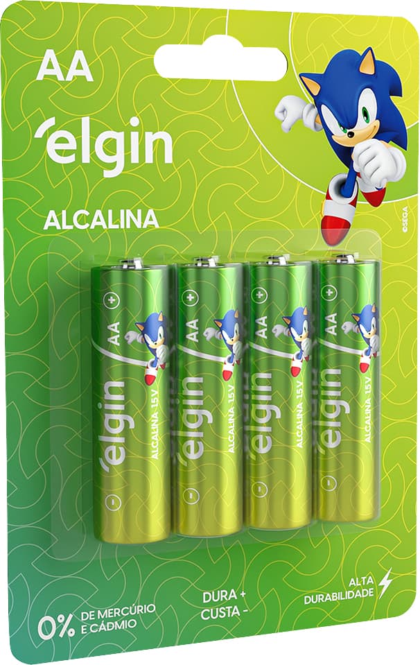 Pilha Alcalina Pequena (Aa) 1,5 V, 4 Peças, Ele000000082153 Elgin, foto 1 de 2
