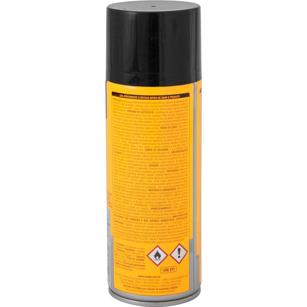 Tinta Em Spray Alta Temperatura, Preto, 350 Ml/250 G, Vonder, foto 2