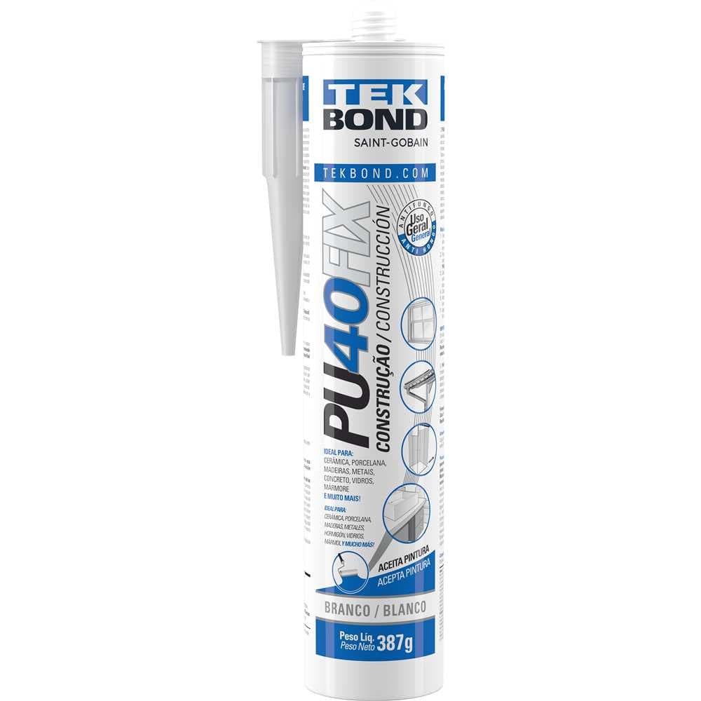 Selante De Poliuretano Pu 40 Fix, Branco, 387 G, Tekbond