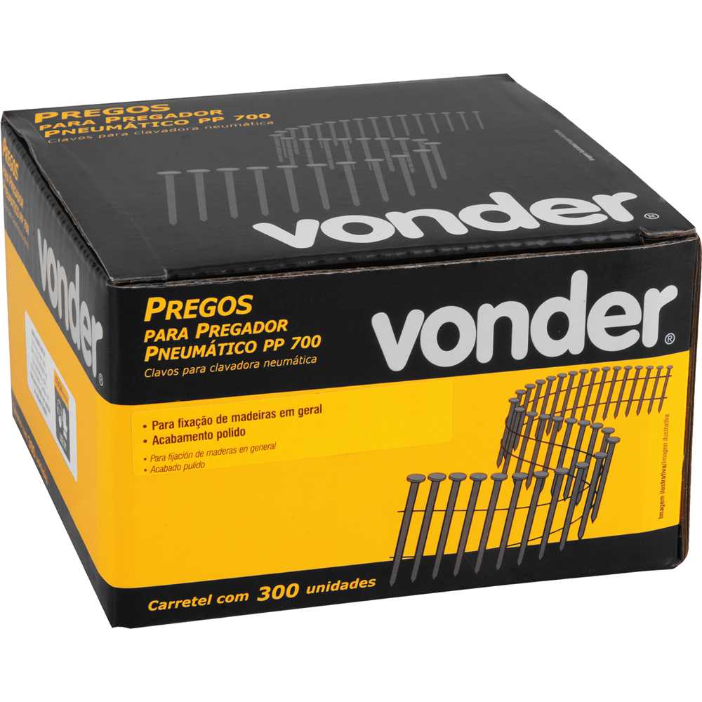 Prego coil ardox, 2,5 mm x 64 mm, polido, carretel com 300 unidades, para o pregador PP 700, VONDER, foto 2