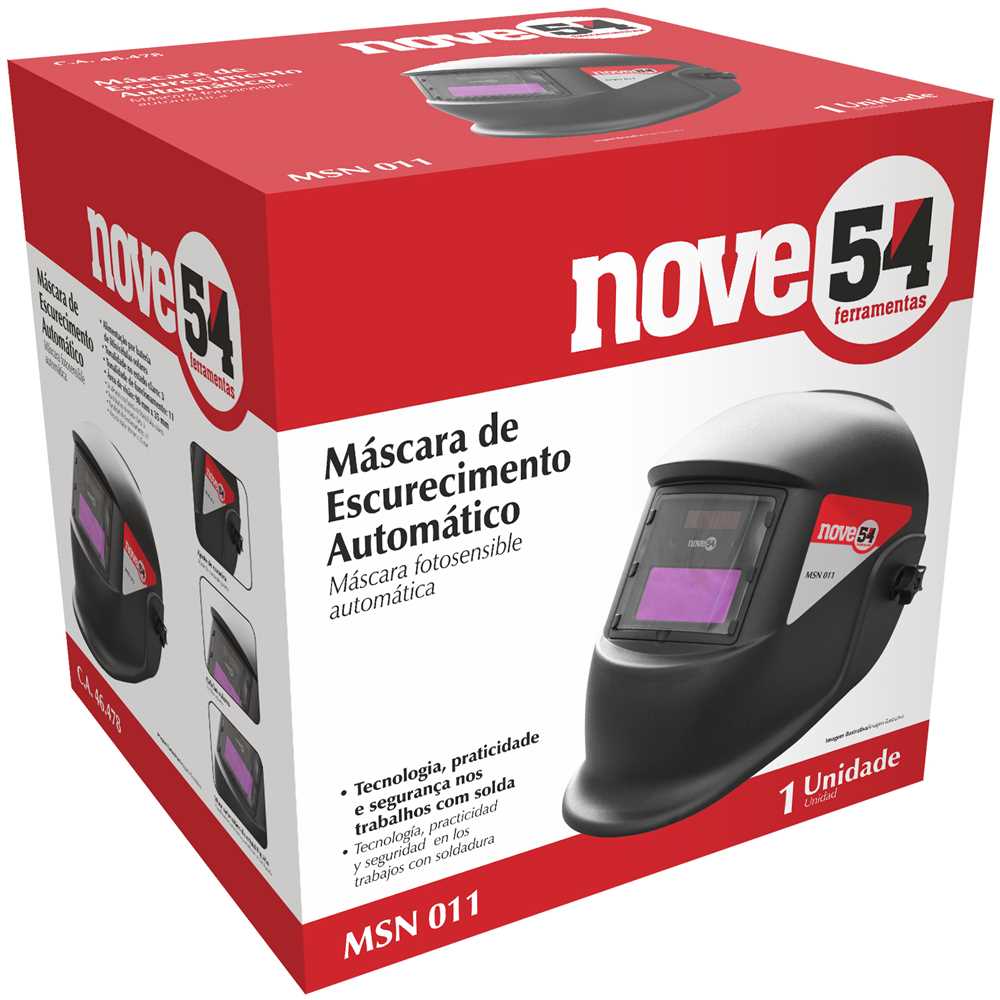 Máscara Para Solda, Com Escurecimento Automático, Tonalidade 11, Msn 011, Nove54, foto 2