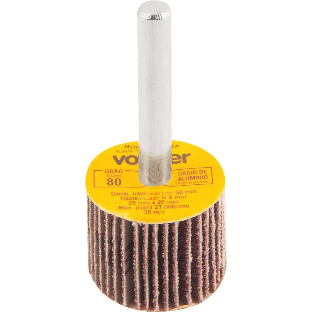 Roda De Lixa 25 Mm X 20 Mm Com Haste, Grão 80 Vonder