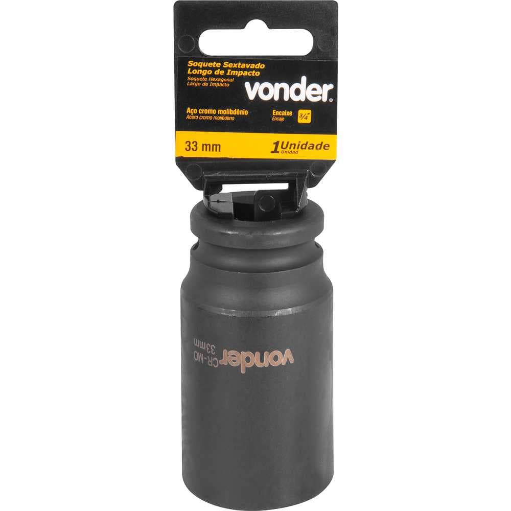 Soquete Sextavado Longo De Impacto, 33 Mm, Encaixe De 3/4", Vonder, foto 2