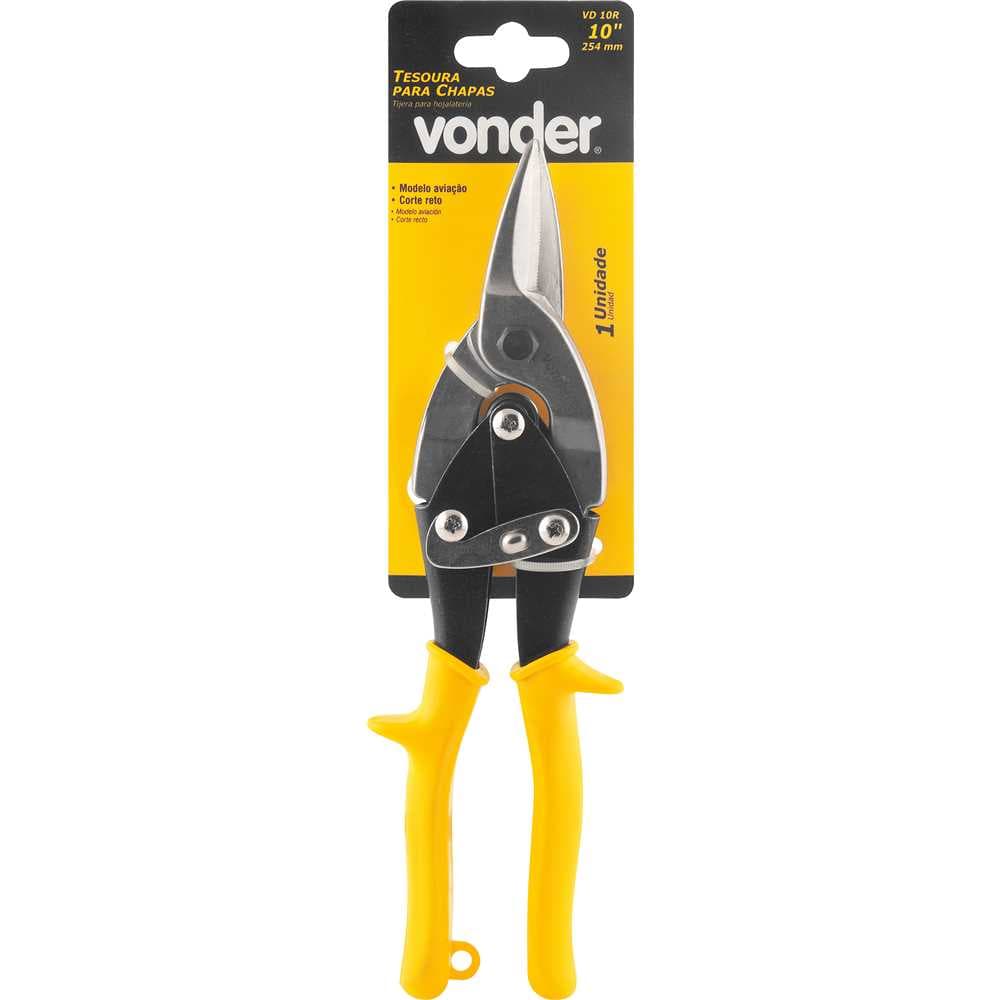 Tesoura 10", Para Chapas, Modelo Aviação, Corte Reto, Vd 10R, Vonder, foto 2