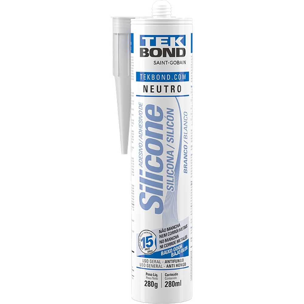 Borracha de silicone neutro, branco, 280 g, 22104002000, TEKBOND