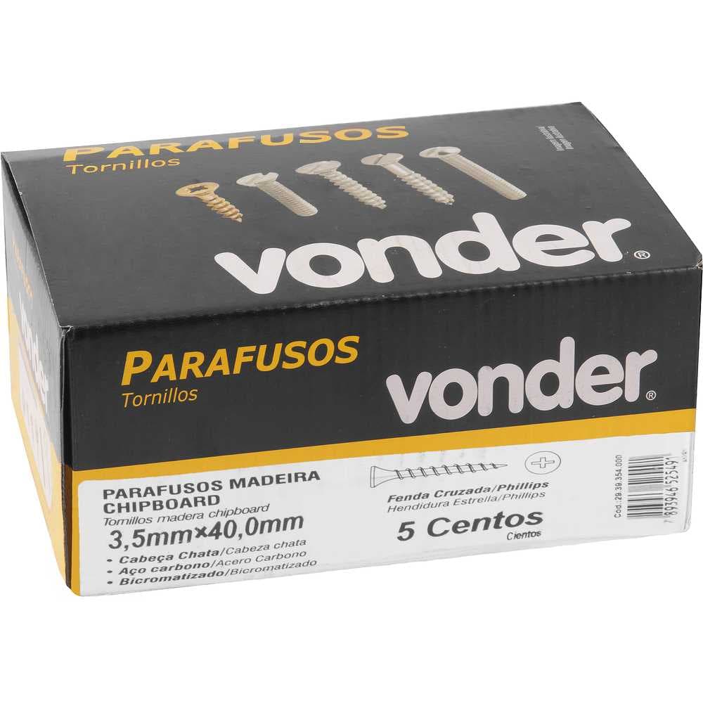 Parafuso madeira chipboard, cabeça chata, phillips, 3,5 mm x 40,0 mm, VONDER, foto 4