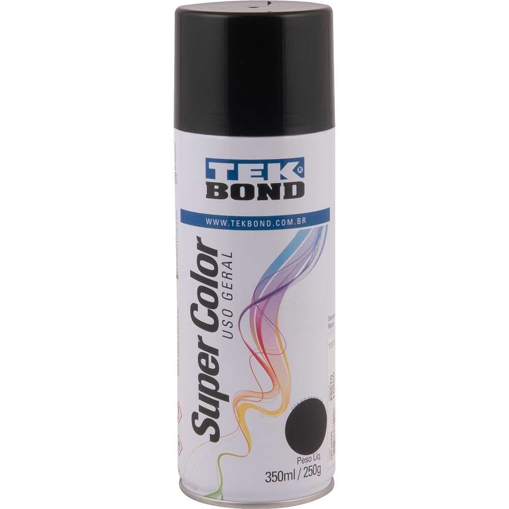 Tinta Spray Preto Fosco, 350 Ml, Tekbond