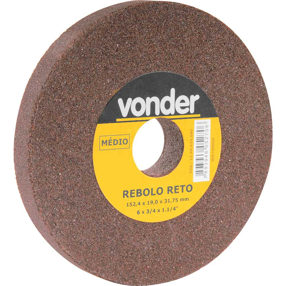 Rebolo Reto, 6" X 3/4", Médio, Vonder, foto 2