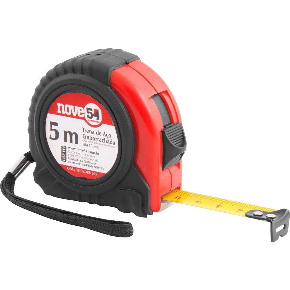 Trena de aço emborrachada 5 m x 19 mm NOVE54, foto 1 de 3