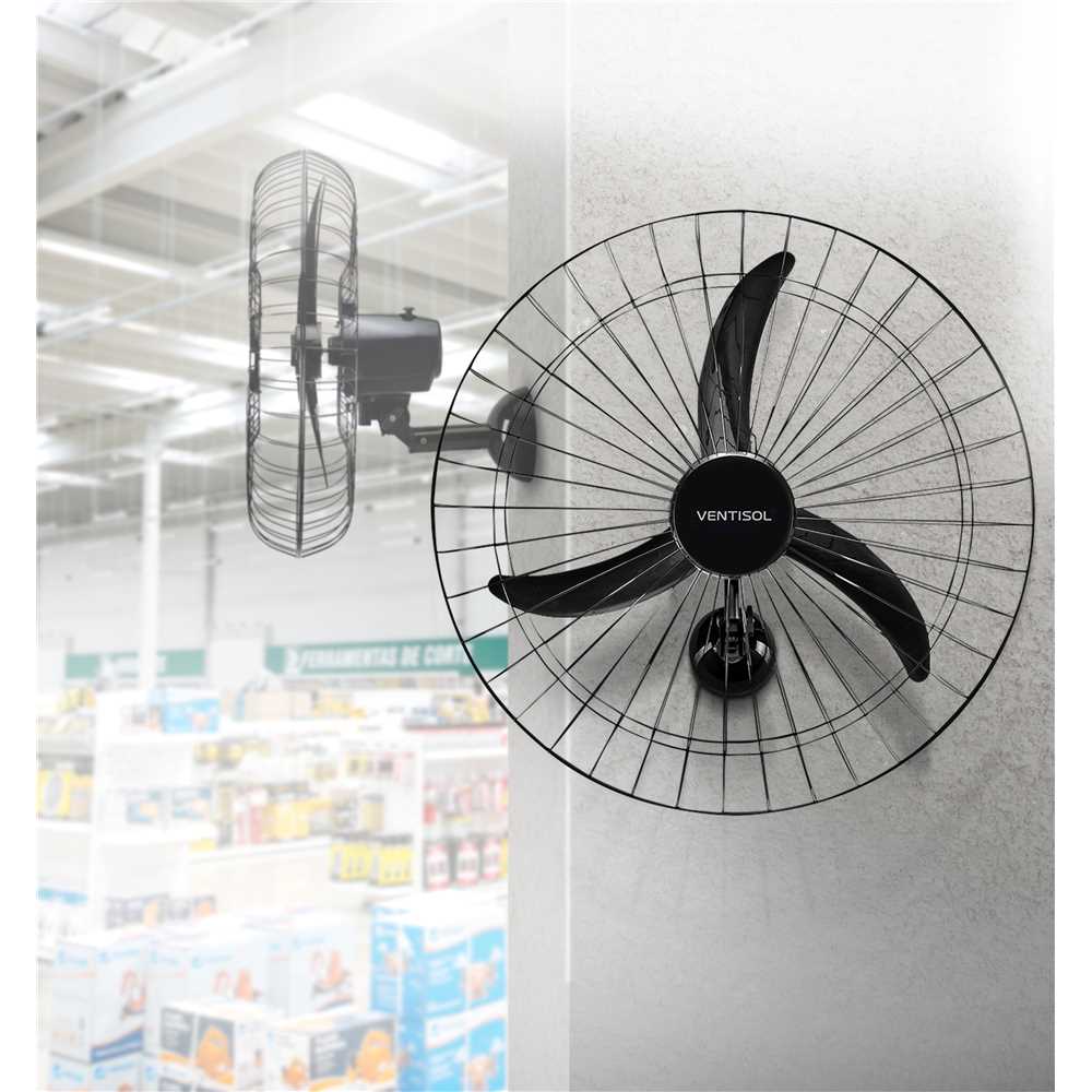 Ventilador De Parede, Oscilante, 60 Cm, 127 V~ / 220 V~, Preto, 543 Ventisol, foto 4