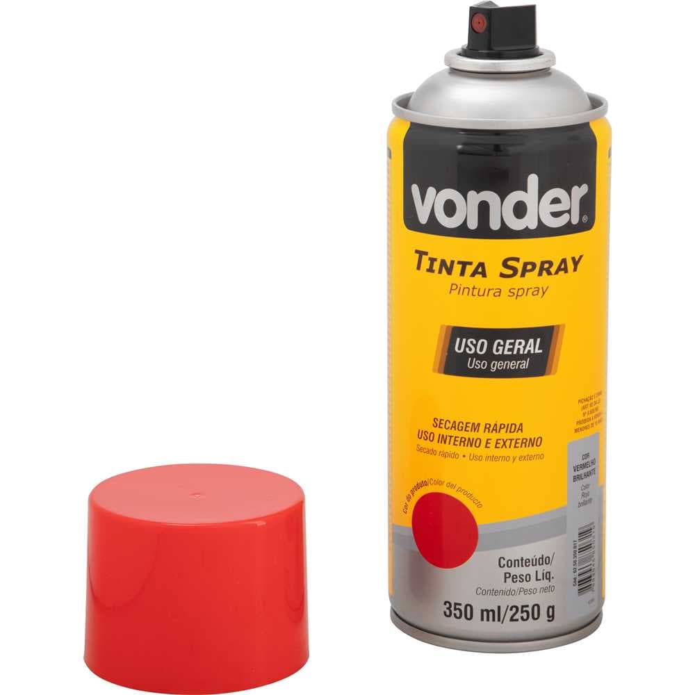 Tinta Em Spray Vermelha, 350 Ml/250 G, Vonder, foto 3