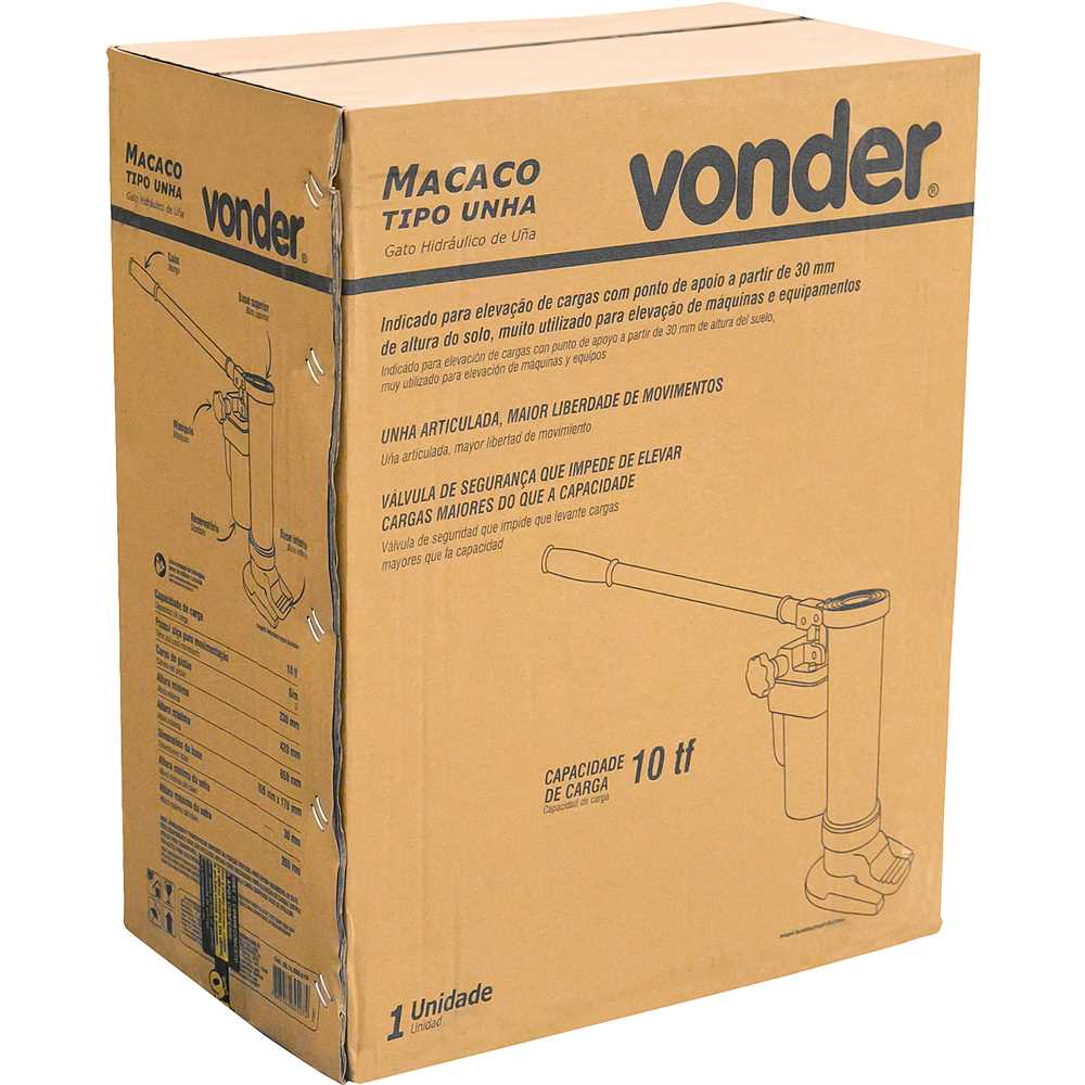 Macaco Hidráulico Unha, 10 Toneladas (10 Tf), Vonder, foto 2