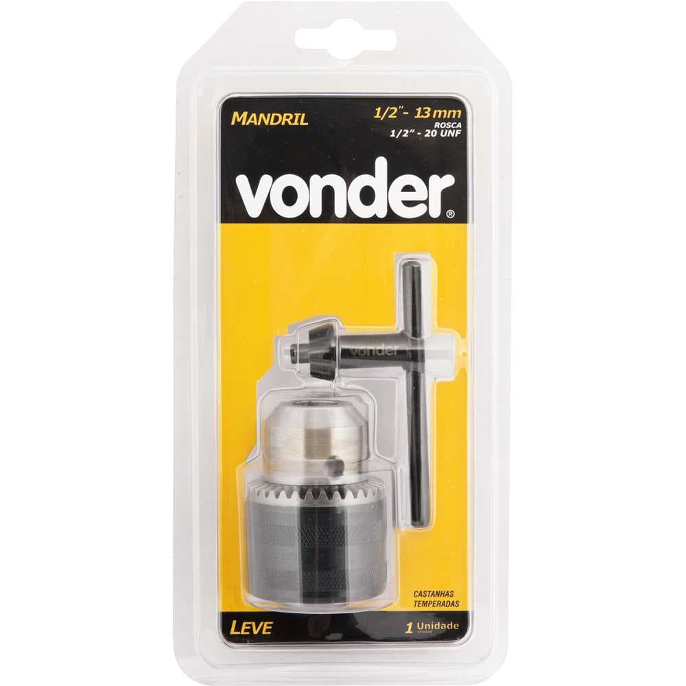 Mandril Com Chave, 1,5 Mm - 13,0 Mm, 1/2" X 20 Fios, Leve, Vonder, foto 3