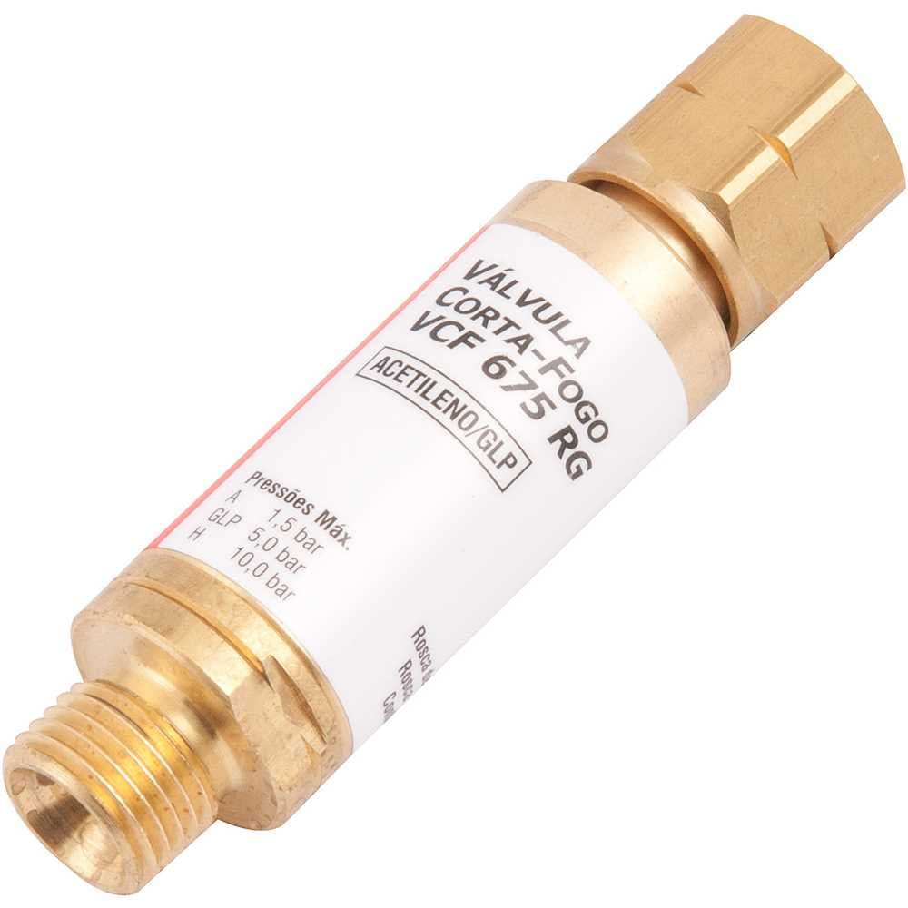 Válvula Seca Corta-Chama Para Regulador, Acetileno, Vcf 675 Rg Vonder