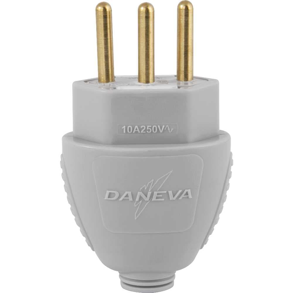 Plugue Macho 2P+T, 10 A, Cinza, Dn1595, Daneva, foto 4