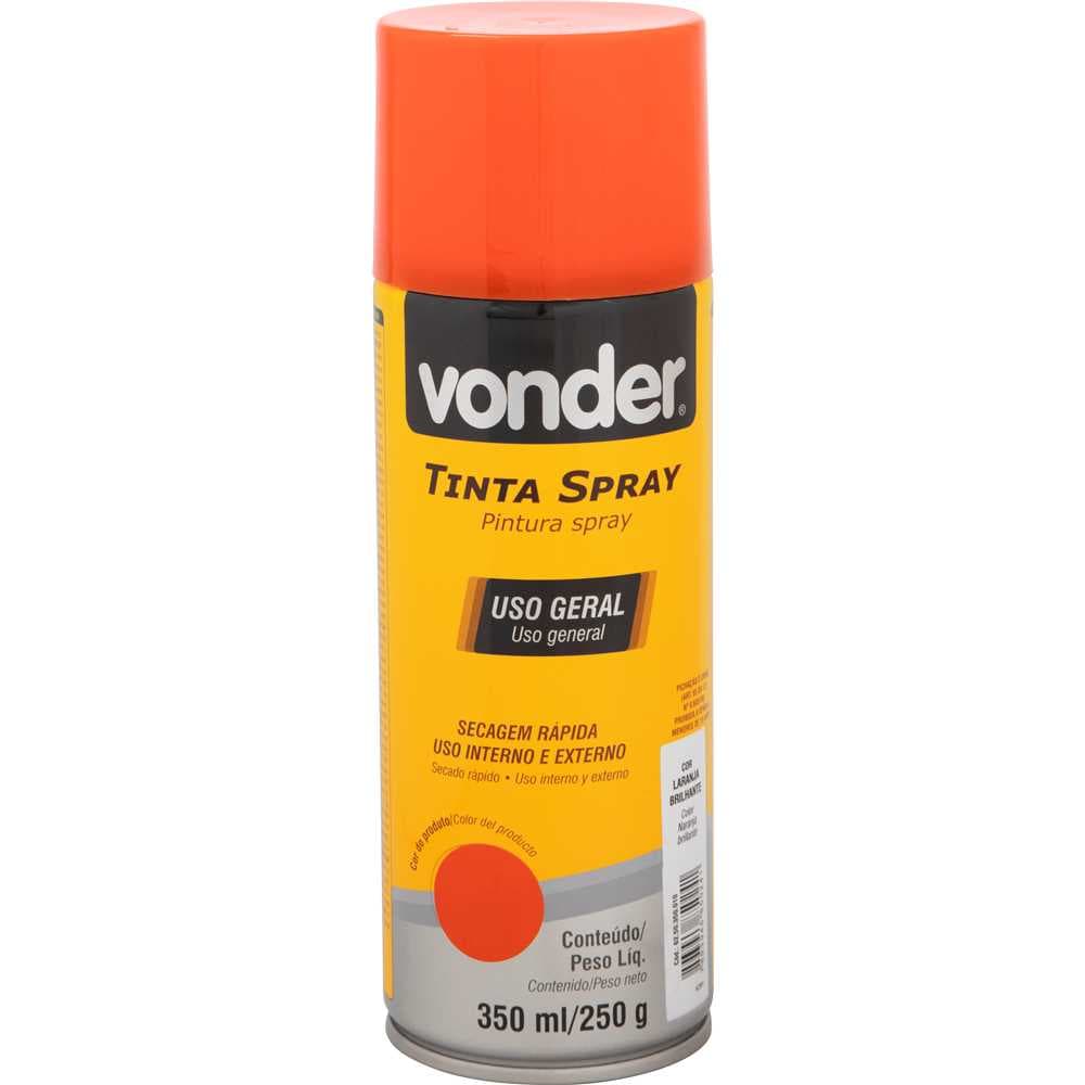 Tinta Em Spray Laranja, 350 Ml/250 G, Vonder, foto 1 de 3