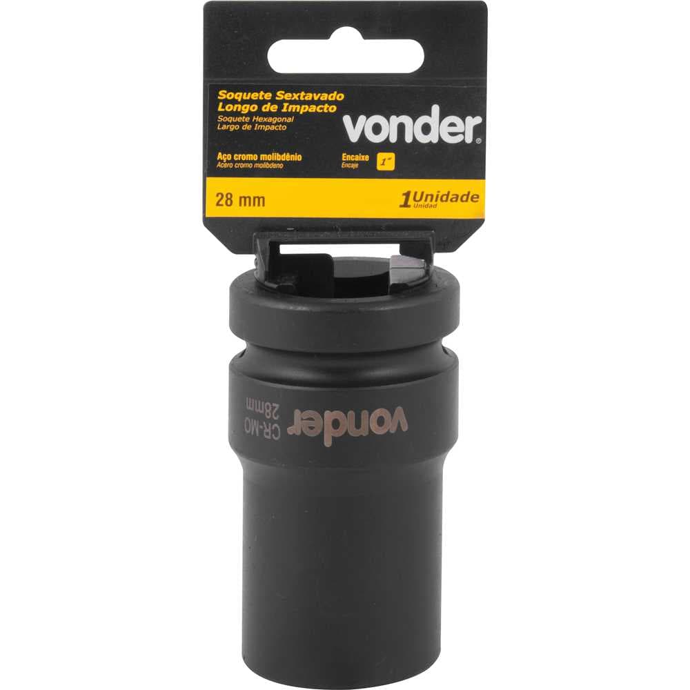 Soquete Sextavado Longo De Impacto, 28 Mm, Encaixe De 1", Vonder, foto 2