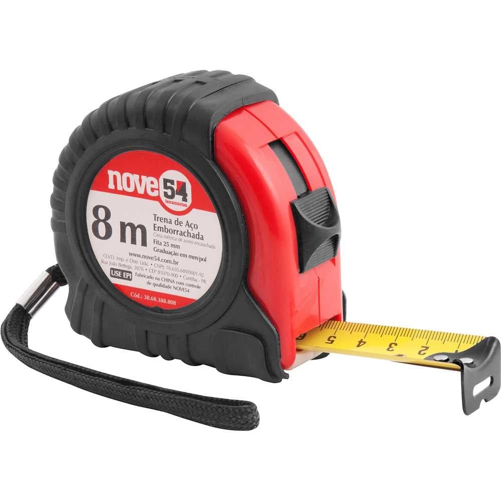 Trena De Aço Emborrachada 8 M X 25 Mm Nove54, foto 1 de 3