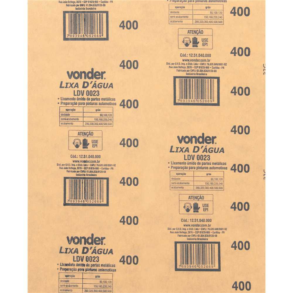 Lixa d'água LDV 0023, grão 400, VONDER, foto 4