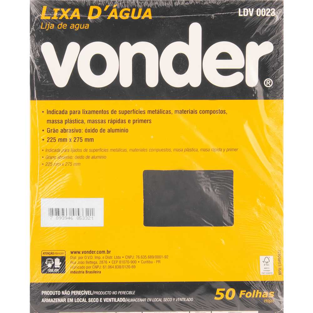 Lixa d'água LDV 0023, grão 400, VONDER, foto 2