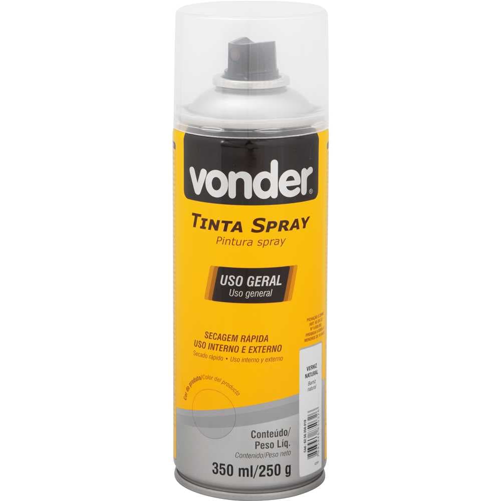 Verniz Em Spray, Natural, 350 Ml/250 G, Vonder, foto 1 de 3