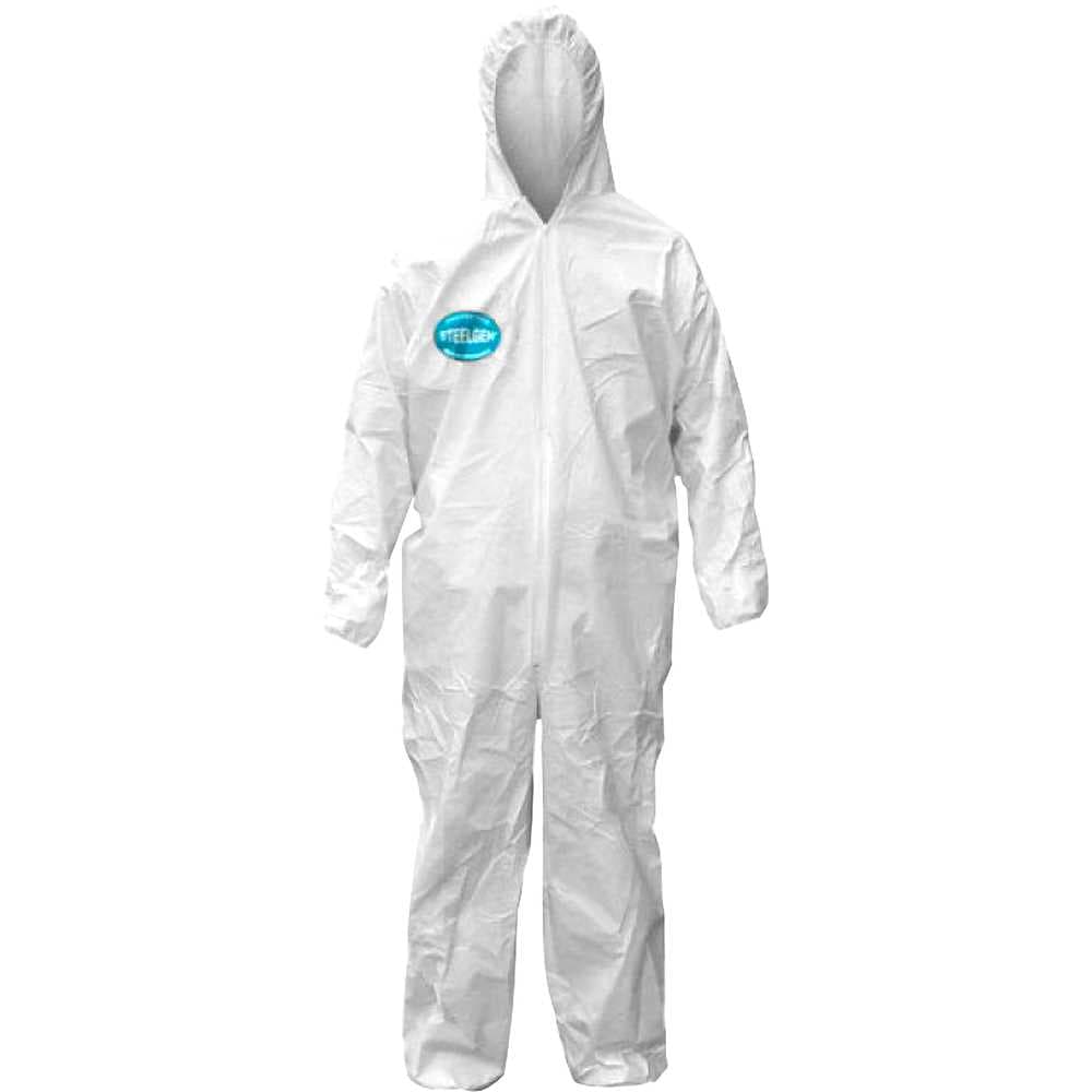 Macacão Proteção Com Capuz, Steelgen, Tamanho M Branco, Vic85111, Vicsa