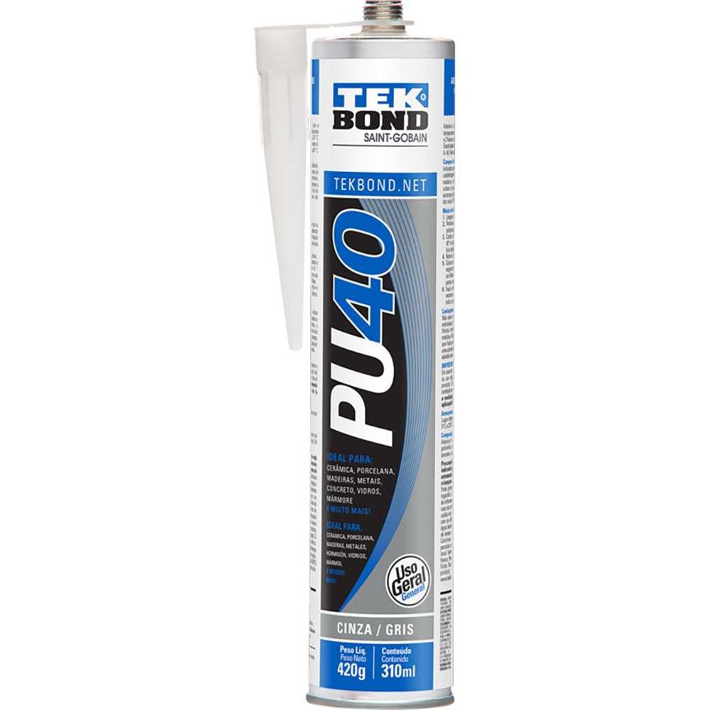 Selante De Poliuretano Pu 40, Cinza, 310 Ml, Tekbond