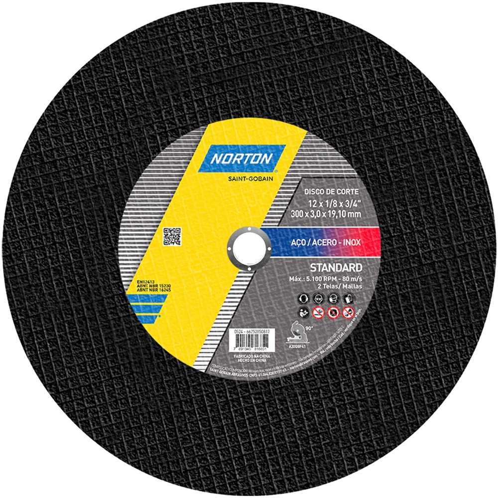 Disco de corte, 300 mm x 3,2 mm x 19,05 mm, STANDARD, NORTON