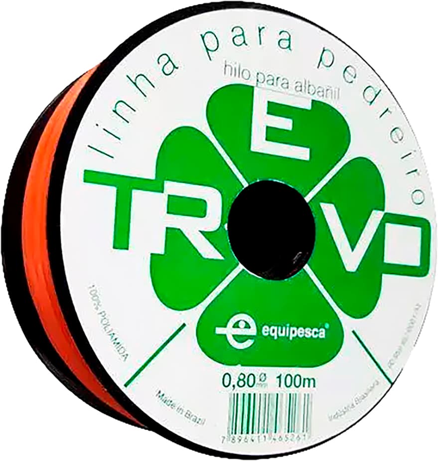 Linha Para Pedreiro, Lisa, 0,8 Mm X 100 M, Laranja, 051014, Trevo